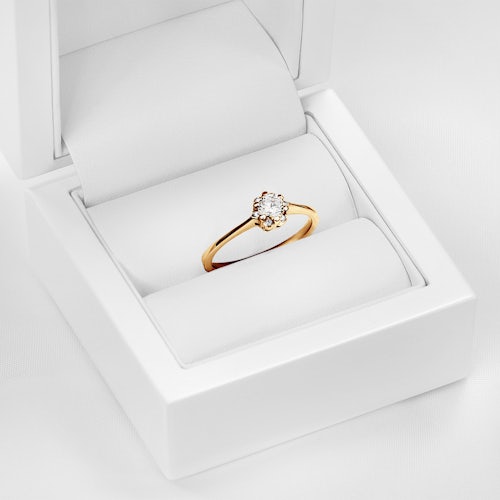 Pierścionek zaręczynowy SAVICKI: złoty, diamenty